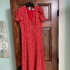 Madewell red floral dress size 2